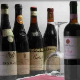 Bottles of red wine from Piedmont